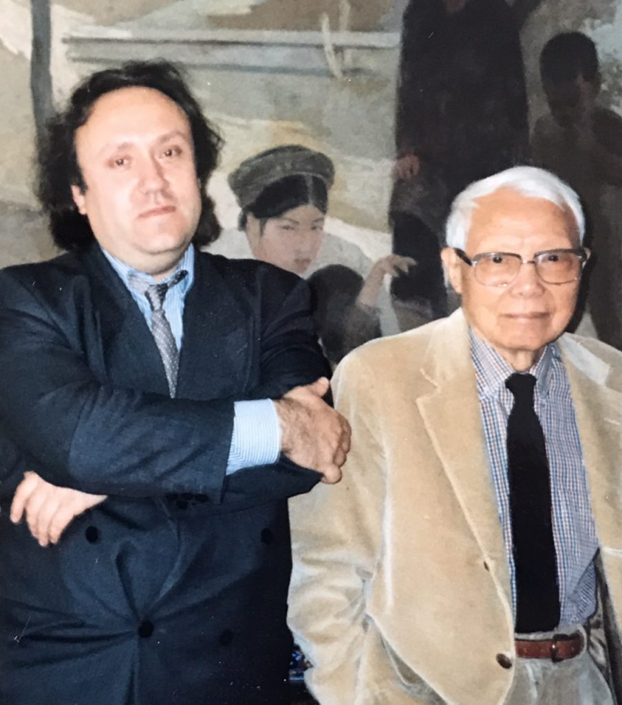 Avec Le Pho, chez lui, rue de Vaugirard à Paris. 1996.
