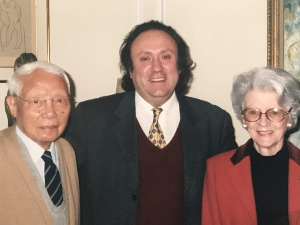 With Le Pho and his wife Paulette, ah their home, in Paris, rue de Vaugirard. 1994.