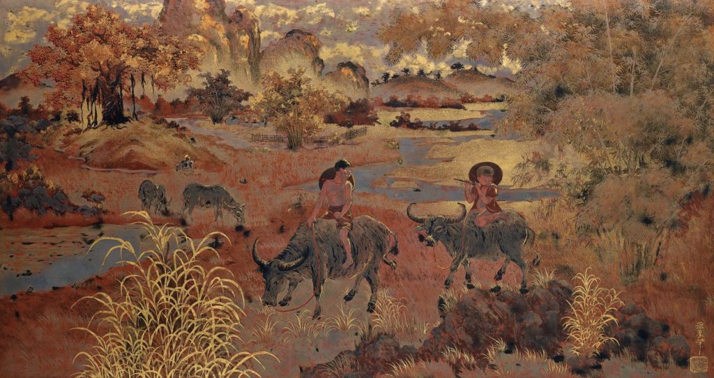 Pham Hau – « Young Cowherds in Tonkinese Landscape »