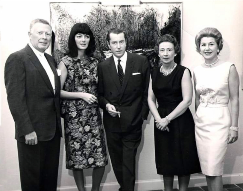 New York 1966. De gauche à droite : Wally Findlay Jr, Annabelle Buffet, Bernard Buffet, Helen l’épouse de Wally et Simone Gagnon Karoff. 