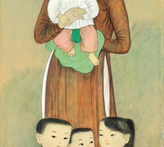 Mai Thu, 1961. Mother and Children. Or the secular Quân Âm